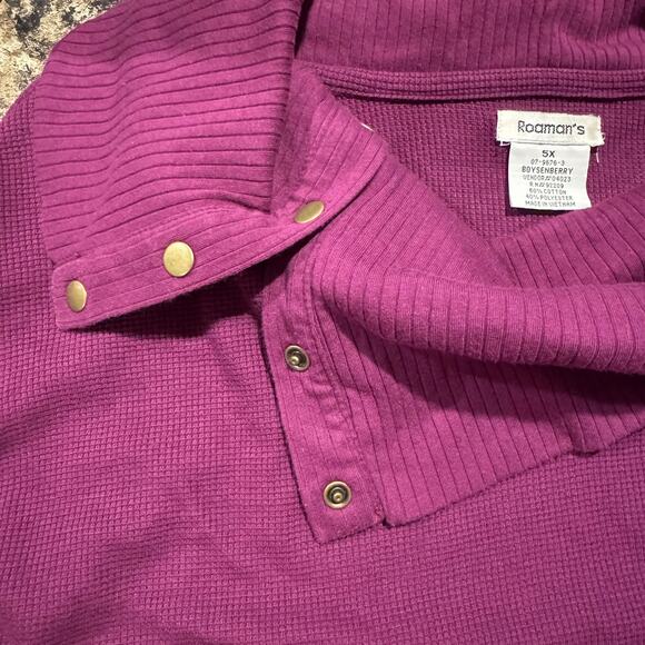 Roamans Top Casual Minimalist Cottage Lagenlook Boho Fall Effortless Comfort 5X - Picture 4 of 7